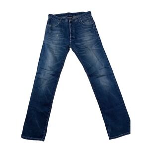 The Hundreds Jeans Mens 32 Blue Denim Cotton Dark Wash Classic Fit Straight Leg